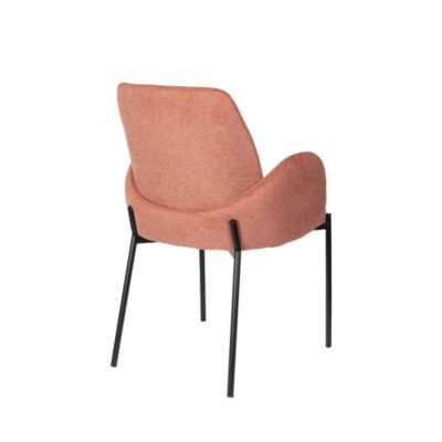 Tjarda - Lot de 2 fauteuils de table en tissu et métal - Terracotta