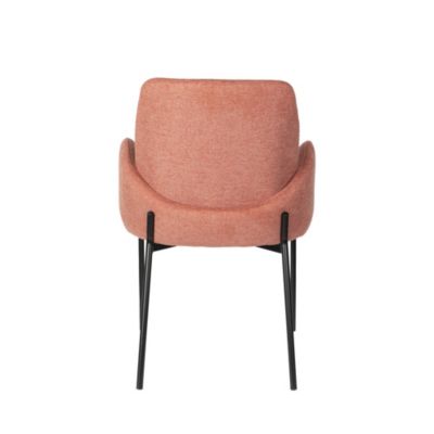 Tjarda - Lot de 2 fauteuils de table en tissu et métal - Terracotta
