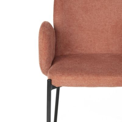 Tjarda - Lot de 2 fauteuils de table en tissu et métal - Terracotta