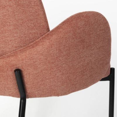 Tjarda - Lot de 2 fauteuils de table en tissu et métal - Terracotta