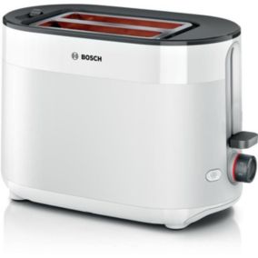 Toaster - BOSCH - TAT2M121 MyMoment - Blanc - 2 tranches - centrage automatique du pain - fonctions décongélation et réchauffage
