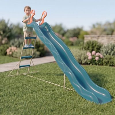 Toboggan Actou bleu 3 m plateforme 1,45 m 3 12 ans Trigano
