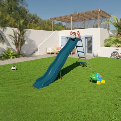 Toboggan Actou bleu 3 m plateforme 1,45 m 3 12 ans Trigano