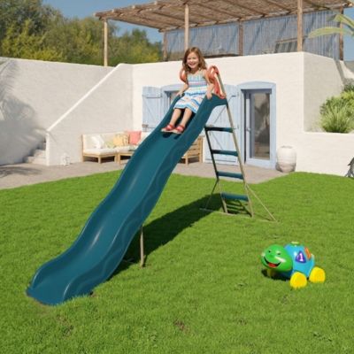 Toboggan Actou bleu 3 m plateforme 1,45 m 3 12 ans Trigano
