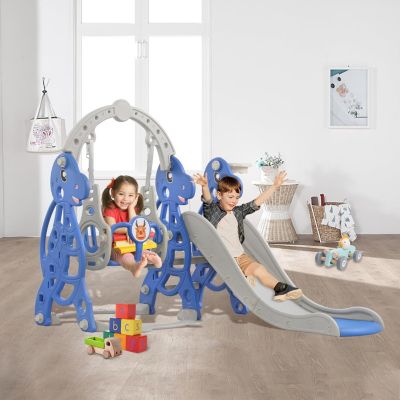 Toboggan pliable 4 en 1 pour enfants avec panier de basket et filet de tir, idéal pour apprendre l'anglais, vert | Leroy Merlin