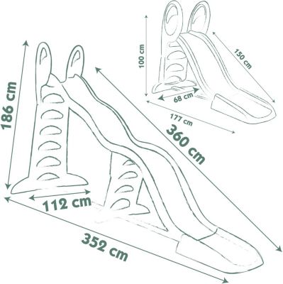 Toboggan Enfant 2-en-1 Gupamiga - 136x43x71 Cm - Convertible En Tabouret - Pour 1-3 Ans - Résistant 50kg