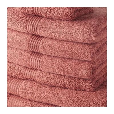 TODAY Lot de 4 Serviettes Invité 30x50 cm + 4 Serviettes de Bain 50x100 cm + 2 Draps de Bain 70x130 cm 100% coton Terracotta