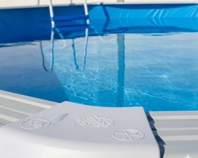 TOI - Piscine hors-sol acier MAGNUM ANTHRACITE ovale 730x366x132cm liner sable