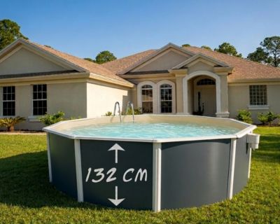 TOI - Piscine hors-sol acier MAGNUM Anthracite ronde O460x132cm liner sable