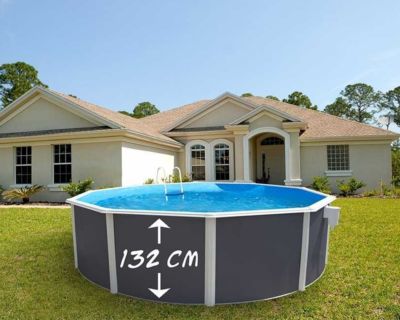 TOI - Piscine hors-sol acier MAGNUM COMPACT ronde O350x132cm anthracite liner sable
