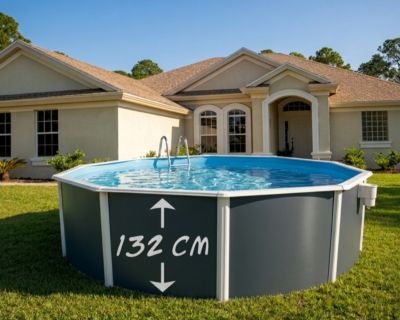 TOI - Piscine hors-sol acier MAGNUM ronde O 550 x 132 cm anthracite liner bleu