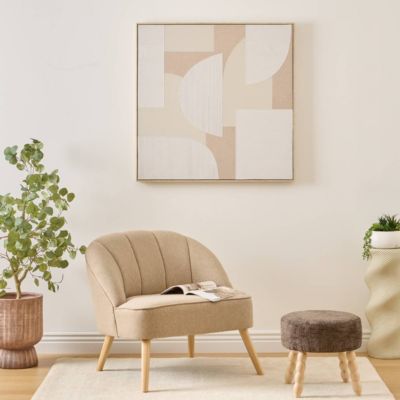 Toile 3D Bhavik beige 90x90cm - Atmosphera