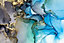 Toile abstrait 65 x 97 cm bleur et or
