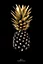 Toile ananas 45 x 65 cm noir et dorée