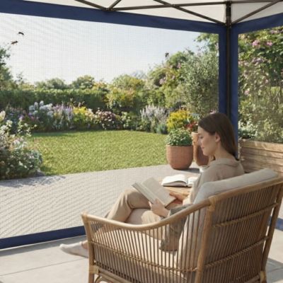 Toile anti-insectes pour tonnelle Frankystar Blue 300x200 cm avec scratch