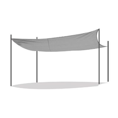 Toile d'ombrage rectangulaire + Sac, auvent imperméable d'extérieur, pour terrasse jardin coloris gris - Longueur 300 x P 200 cm