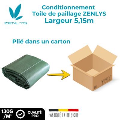 Toile de paillage 130g par m2 Vente au mètre Largeur 5,15m Anti-Mauvaises Herbe Coloris Vert Bache Tissée Grande Largeur 5m