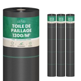 Toile de Paillage 150m2 - 3 rouleaux 50x1m - Epaisseur 130g/m²