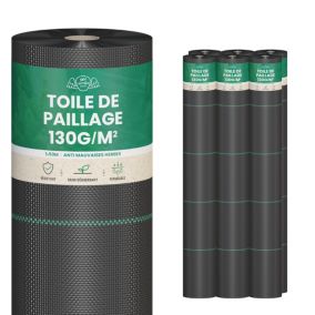 Toile de Paillage 300m2 - 6 rouleaux 50x1m - Epaisseur 130g/m²