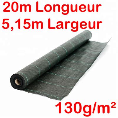 Oxeo Toile Géotextile Longueur 30Mx1M Noir - Densité 150 G/m² - Indéchirable - Anti-Mauvaises Herbes - Paillage, Systèmes De Drainage