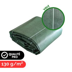 Toile de paillage anti mauvaises herbes / Longueur 5m / Largeur 3,3m / Coloris Vert / 130gr/m2 / Grande Largeur
