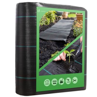 Toile de paillage contre les mauvaises herbes 10Mx2M Anti-UV 100g/m2 VOUNOT