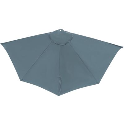 Toile de parasol d'extérieur demi-rond, toile de parasol de balcon, toile de protection solaire et imperméable, gris, 2,7 mètres