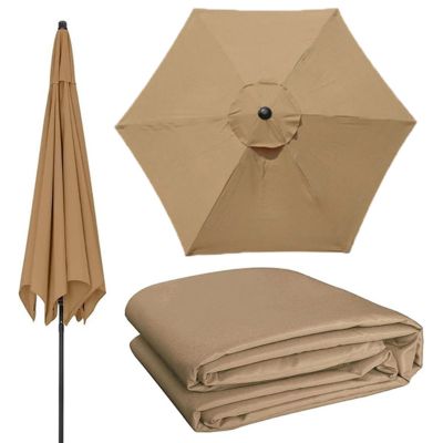 Toile de parasol de remplacement, housse de table de marché, toile de parasol de remplacement,kaki,3M(6 baleines)