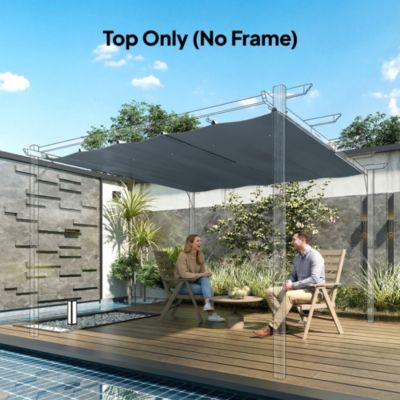 Toile de rechange pergola rétractable 3x3m polyester gris foncé