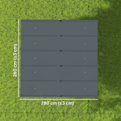 Toile de rechange pergola rétractable 3x3m polyester gris foncé