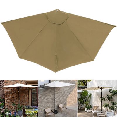 Toile de rechange pour parasol de 2,7 m, Tissu demi-lune, protection contre le soleil et la pluie, Polyester durable