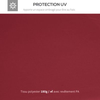 Toile de rechange pour pavillon tonnelle tente 3 x 3 m polyester haute densité 180 g/m² bordeaux