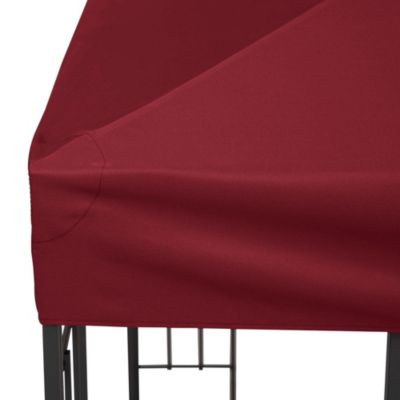 Toile de rechange pour pavillon tonnelle tente 3 x 3 m polyester haute densité 180 g/m² bordeaux