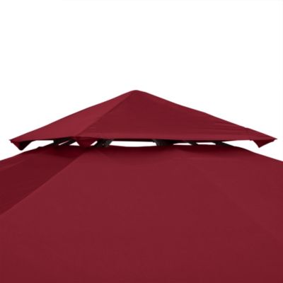 Toile de rechange pour pavillon tonnelle tente 3 x 3 m polyester haute densité 180 g/m² bordeaux