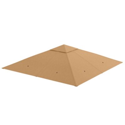 Toile de rechange pour pavillon tonnelle tente 3 x 3 m polyester haute densité 180 g/m² revêtement PA anti-UV beige