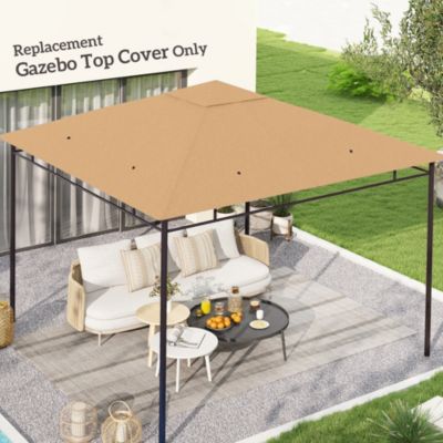 Toile de rechange pour pavillon tonnelle tente 3 x 3 m polyester haute densité 180 g/m² revêtement PA anti-UV beige