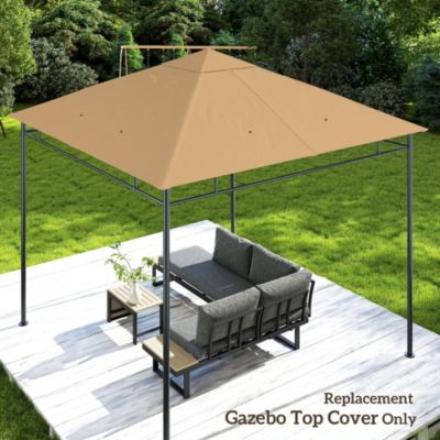 Toile de rechange pour pavillon tonnelle tente 3 x 3 m polyester haute densité 180 g/m² revêtement PA anti-UV beige