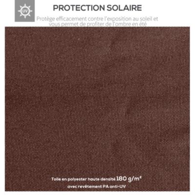 Toile de rechange pour pavillon tonnelle tente 3 x 3 m polyester haute densité 180 g/m² revêtement PA anti-UV chocolat