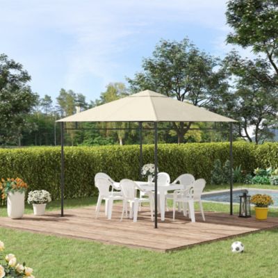 Toile de rechange pour pavillon tonnelle tente 3 x 3 m polyester haute densité 180 g/m² revêtement PA anti-UV crème