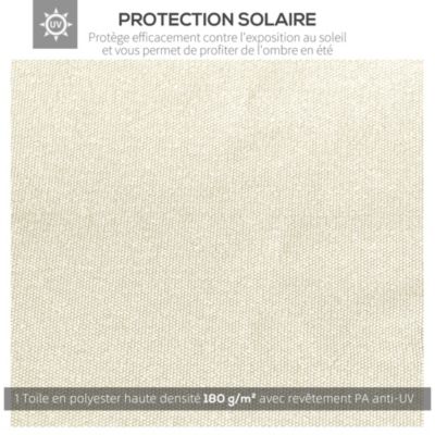 Toile de rechange pour pavillon tonnelle tente 3 x 3 m polyester haute densité 180 g/m² revêtement PA anti-UV crème