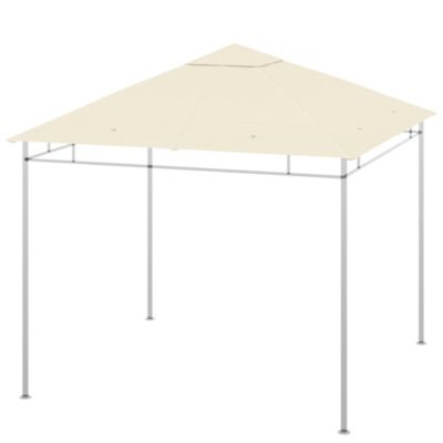 Toile de rechange pour pavillon tonnelle tente 3 x 3 m polyester haute densité 180 g/m² revêtement PA anti-UV crème