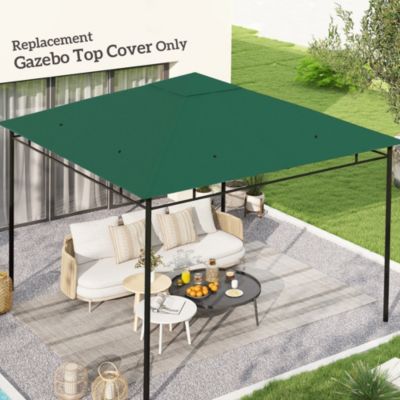 Toile de rechange pour pavillon tonnelle tente 3 x 3 m polyester haute densité 180 g/m² revêtement PA anti-UV vert