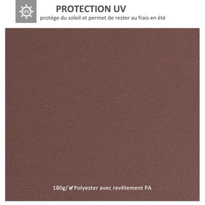 Toile de Rechange pour Pavillon Tonnelle Tente Polyester Haute Densité Imperméabilisé 180 g/m² 3 x 4 m Chocolat