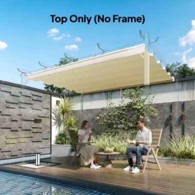 Toile de rechange pour pergola rétractable 3 x 3 m polyester haute densité 180 g/m² imperméabilisé blanc cassé