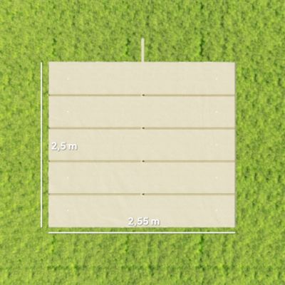 Toile de rechange pour pergola rétractable 3 x 3 m polyester haute densité 180 g/m² imperméabilisé blanc cassé