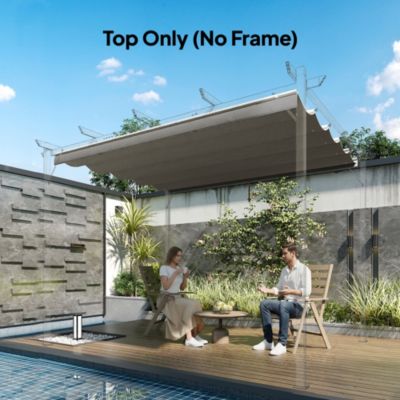 Toile de rechange pour pergola rétractable 3 x 3 m polyester haute densité 180 g/m² imperméabilisé gris