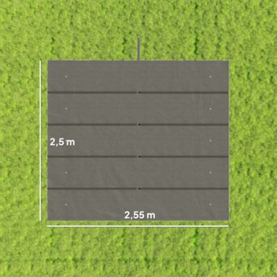 Toile de rechange pour pergola rétractable 3 x 3 m polyester haute densité 180 g/m² imperméabilisé gris