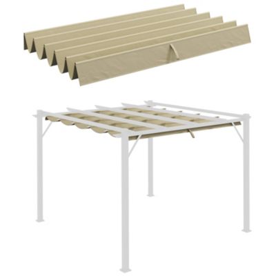 Toile de rechange pour pergola rétractable 3 x 3 m polyester haute densité imperméabilisé beige