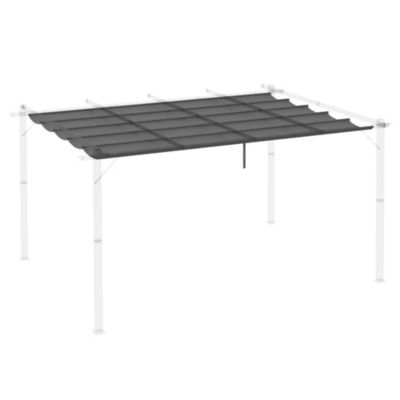 Toile de rechange pour pergola rétractable 4 x 3 m polyester haute densité 180 g/m² imperméabilisé gris