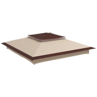 Toile de rechange pour tonnelle barnum dim. 3,25L x 3,25l m polyester imperméabilisé beige chocolat